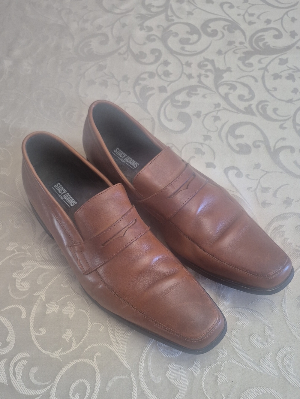 Stacy Adams Men's Tan Leather Penny Loafers